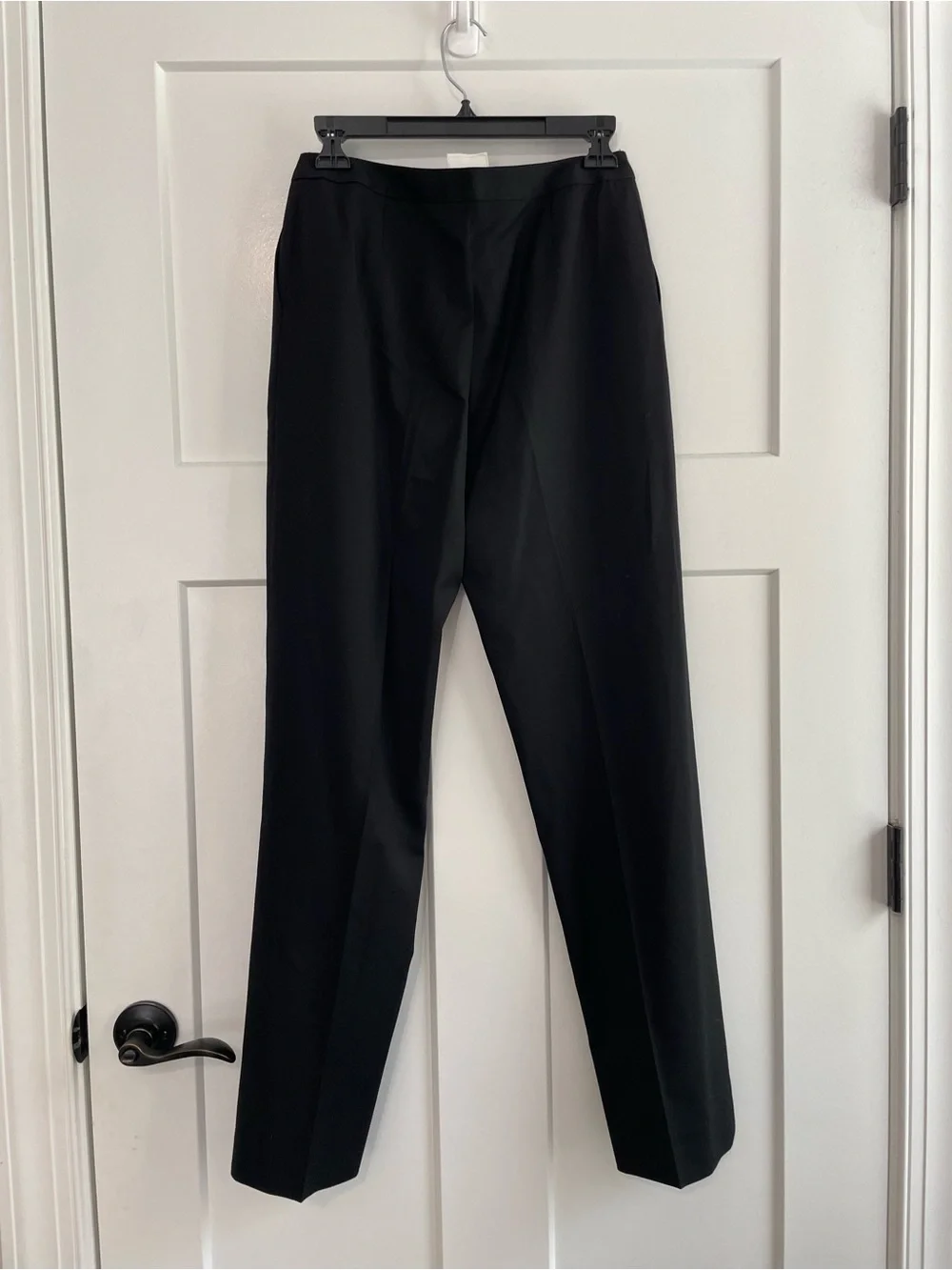 Vintage Chanel Straight Leg Trousers 38 Black Wool Quiet Luxury Pants